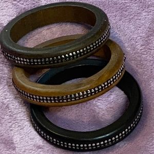 Studded Wood Bangles